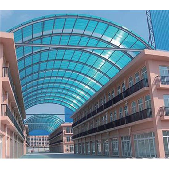 Blue Cheap Corrugated Marquee With Chinese Native Fireproof Roofing Sheet Clear Transparent Plastic Pc Roof Panel Customized Size PVC-1-1
