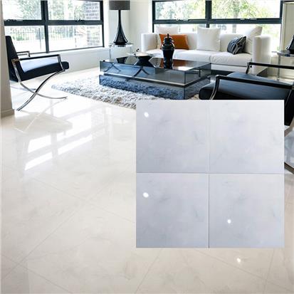 White Polished Ceramic Floor Tile 600 x 600mm HB6252