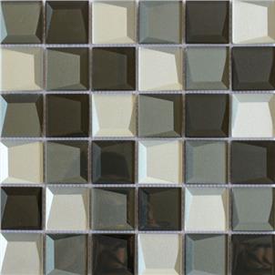 Black Polished Glass Mosaic Tile 300 x 300mm YQ1001