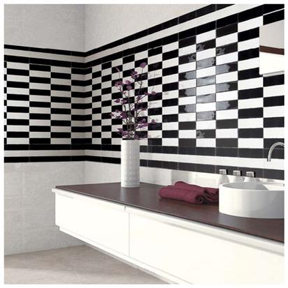 Black Polished Ceramic Tile 75 x 300mm 75307L