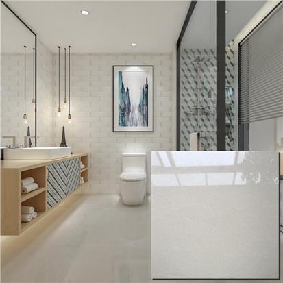 White Polished Ceramic Floor Tile 600 x 600mm HD8411P