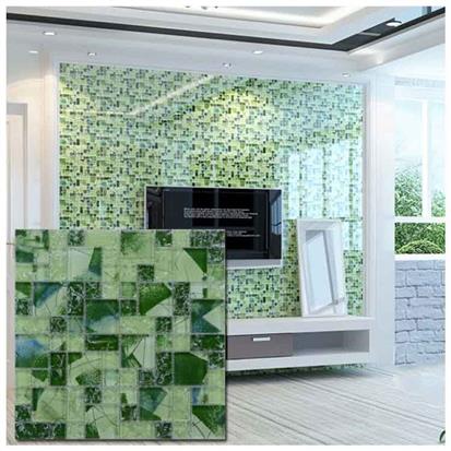 Green Polished Glass Mosaic Tile 300 x 300mm PY040