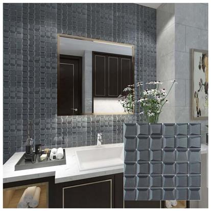 Black Polished Glass Mosaic Tile 300 x 300mm YQ1088