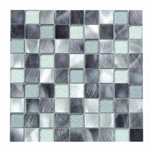 Grey Glazed Glass Mosaic Tile Customized Size HJN-2170