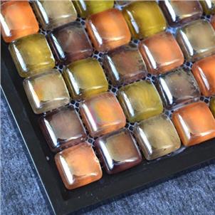 Orange Glazed Glass Mosaic Tile Customized Size HSJ012