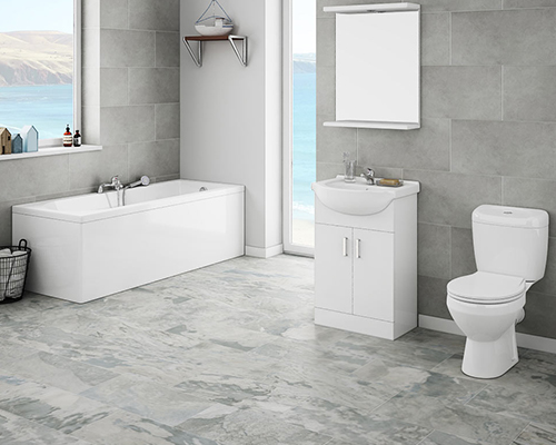 Bathroom project tiles and sanitary ware