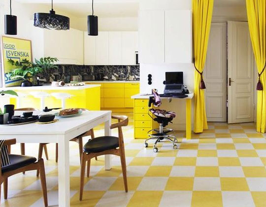 light yellow kitchen tiles