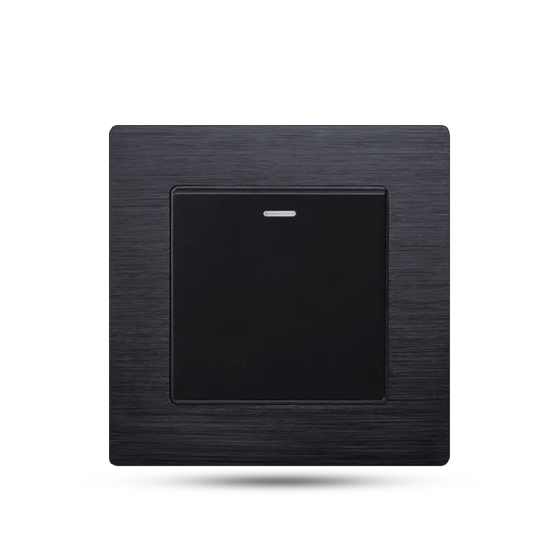 16A 1 gang 1 way black color mode power supply electric lighting switch