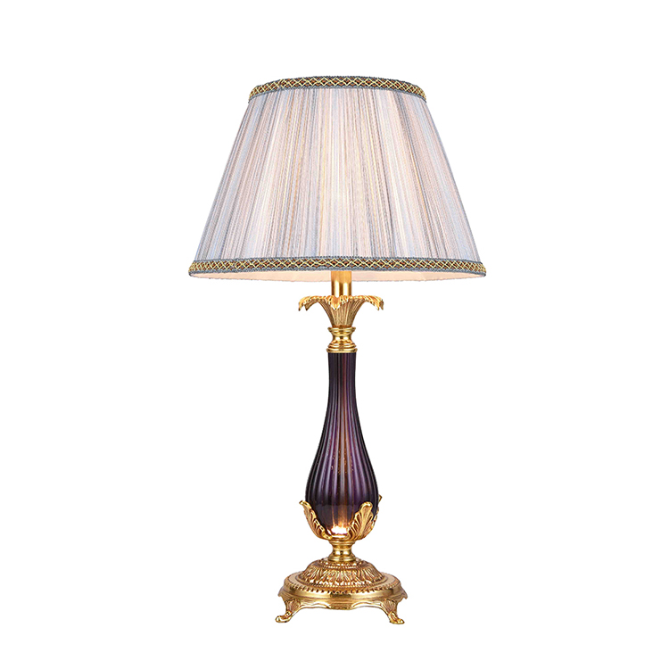 Hanse Purple Rain Brass Table Lamp