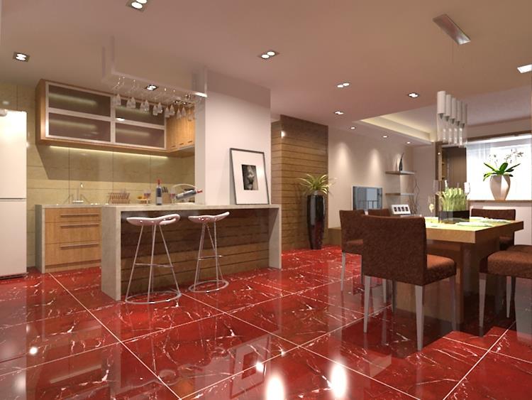 red ceramic floor tiles