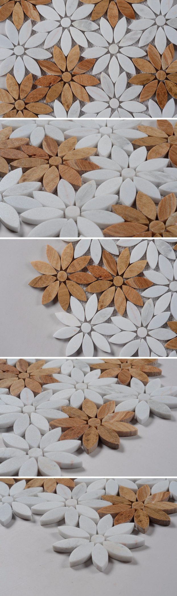 Pastoralism Restaurant Wall Mix Color Flower Pattern Mosaic Tiles Craft