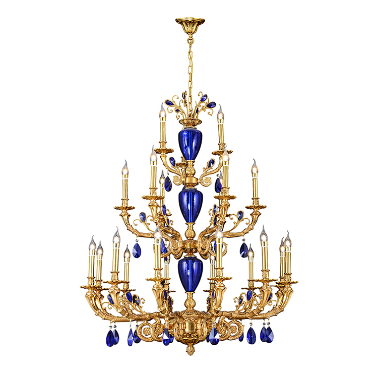 Hanse 15 Candle Light French Style Brass 2 Tier Chandelier