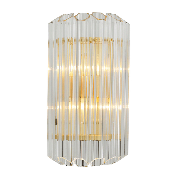 Hanse Clear Glass Cylinder Brass Pendant Light