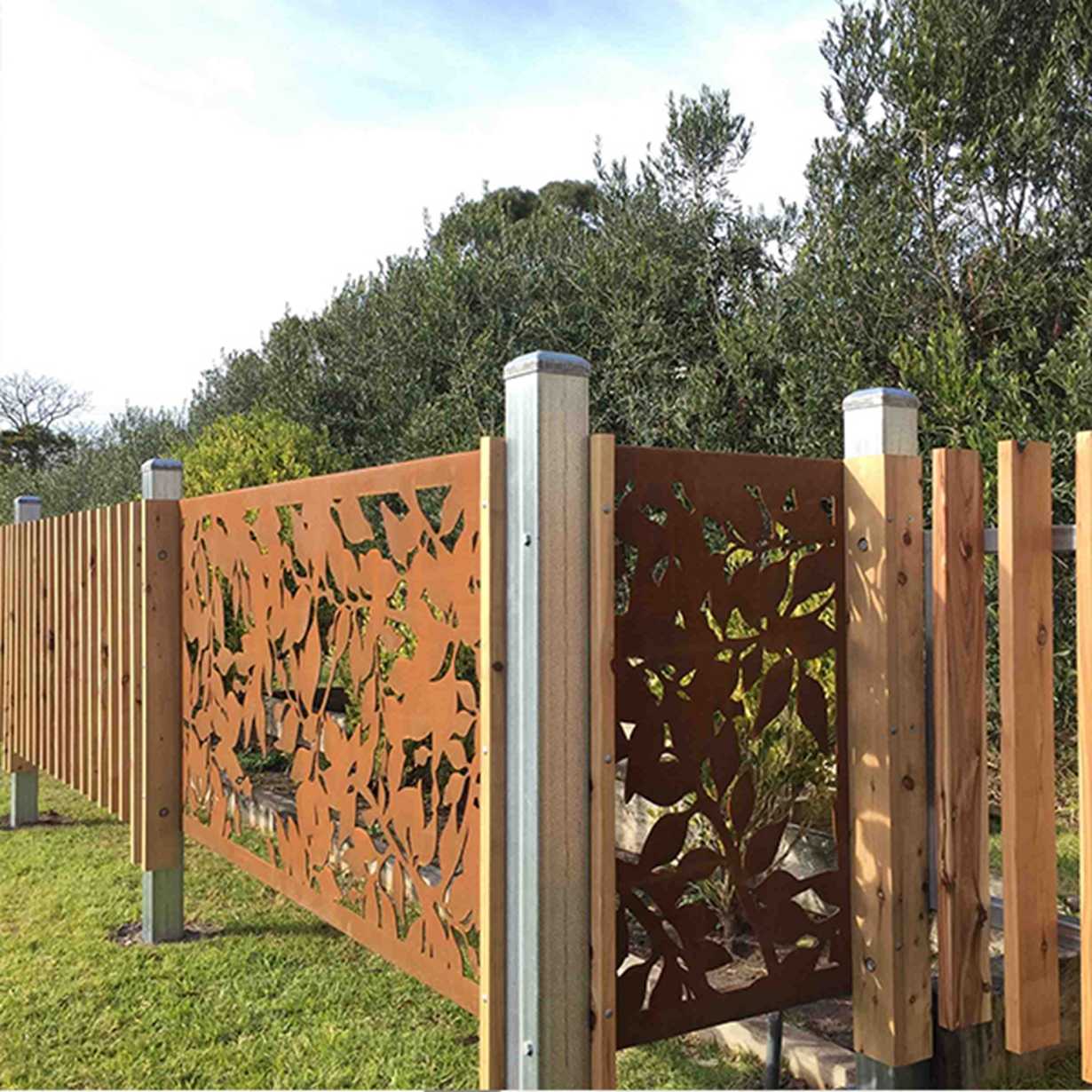 Custom Laser Cut Metal Fence Board Steel Metal Roofing Fence Panels Aluminum Perforated Ceiling Tiles Hanging Screen