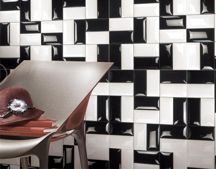 black ceramic wall tiles