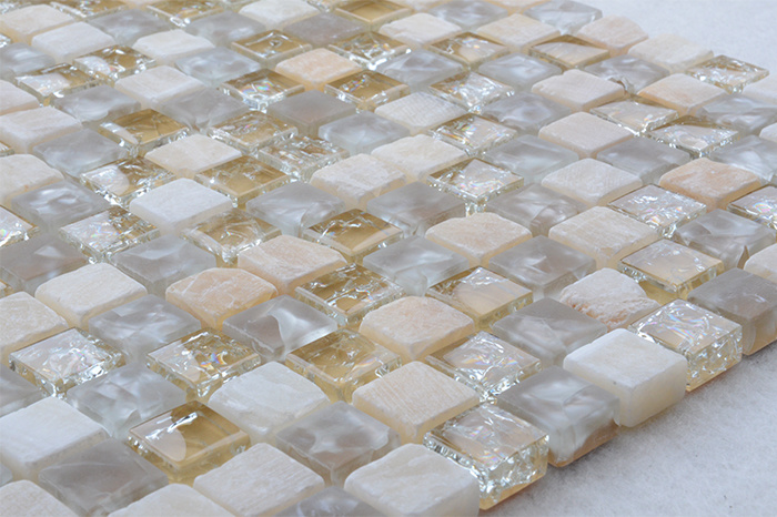 Bathroom Background Decorative Faceted Elegant Glass Mosaic Tiles
