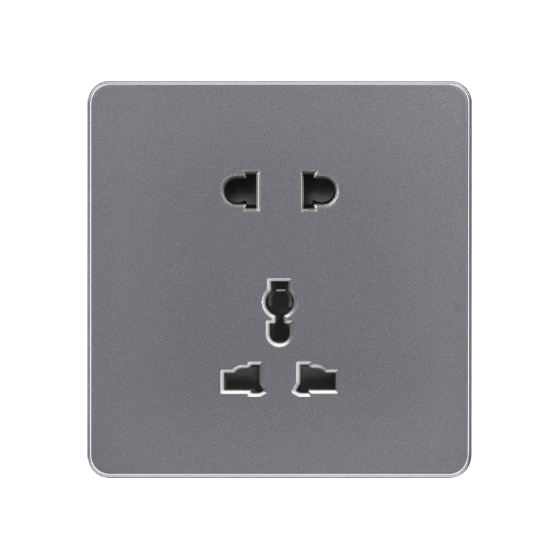 Baking paint gray best quality wall multi 5 pin plug and sockets