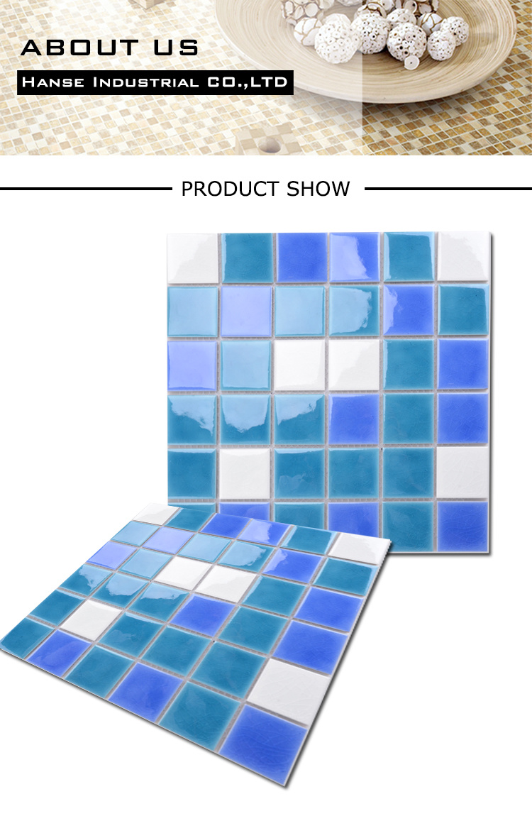 for Sale Decorative Blue Ceramic Mosaic Swimming Pool Tiles