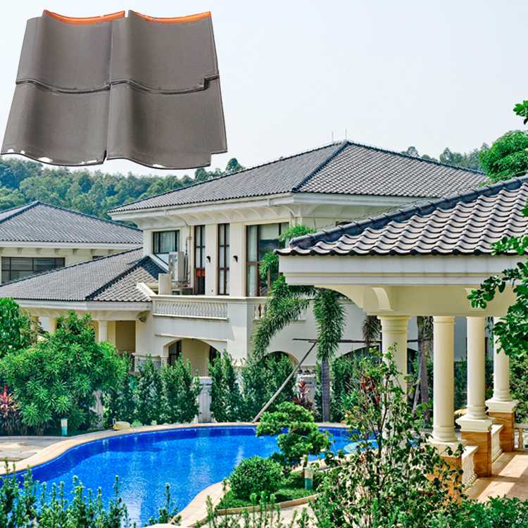 Grey  Kerala House Roofing Light Weight Decorative Japan Clay Roof Tiles For Sale