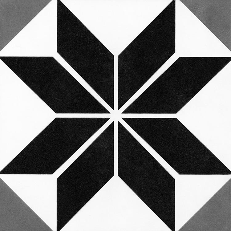 black and white ceramic tile