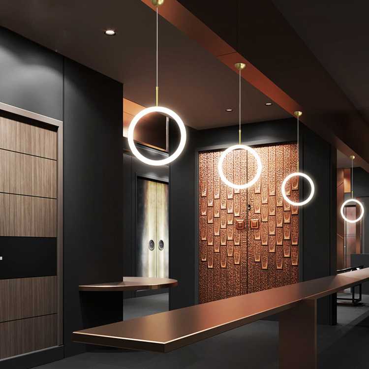 Hanse Bright White LED Brass Pendant Ring Light