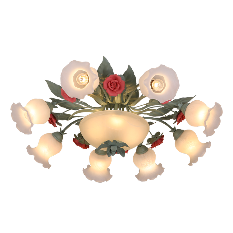 Hanse 8 Head Large Modern Floral Glass LED Chandelier
