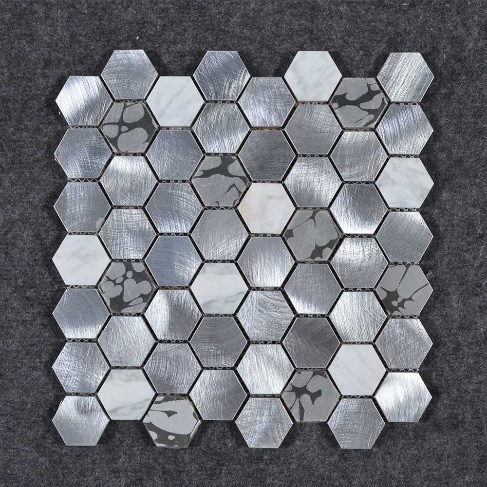 Hexagon Inkjet Printing Stainless Steel Aluminum Ceramic Stone Mosaic