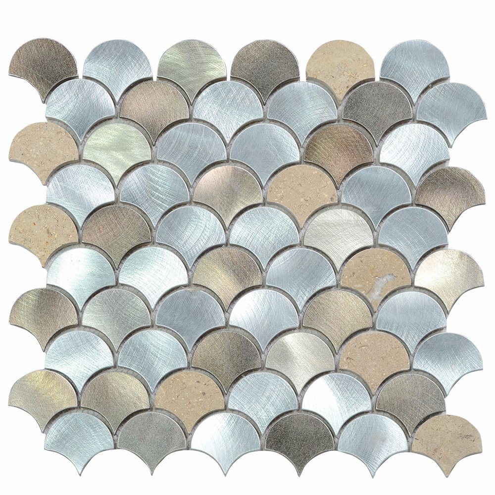 305X305mm Wholesale Florida Fish Scale Aluminum Ceramic Mosaic Tile