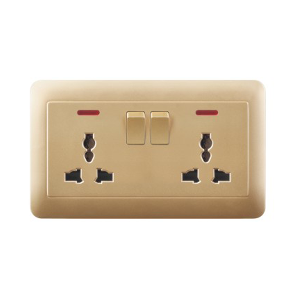 13a 2 gang switch double socket uk