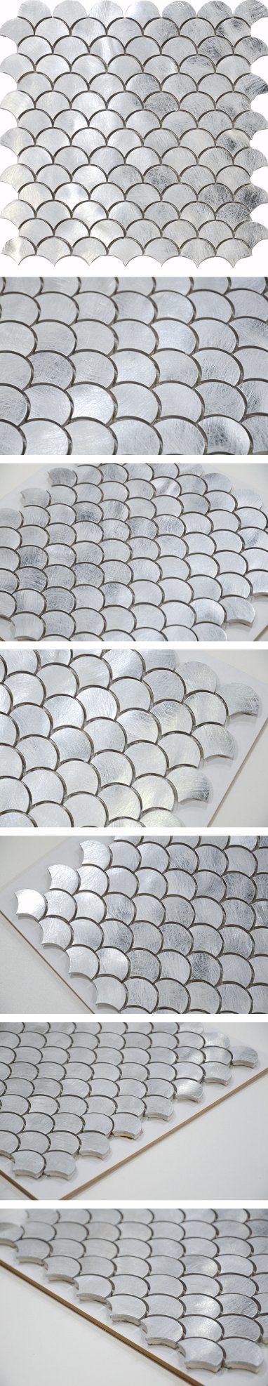 Germany Style Sound Insulation Homochromy Fish Scale Ceramic Mosaic
