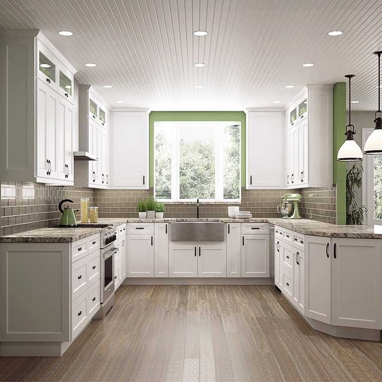 China guangzhou factory house dining room cabinet furniture designs modern classic usa shaker style kitchen cabinets
