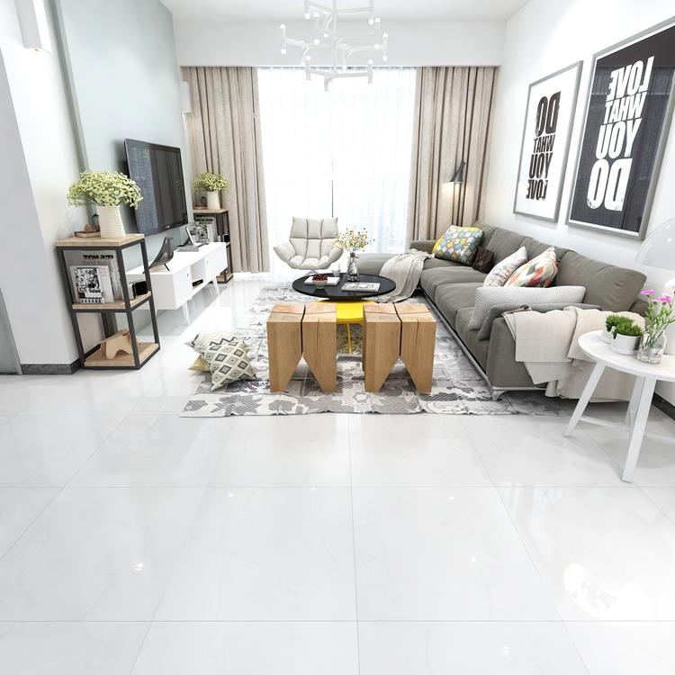white glazed finish porcelain floor tile