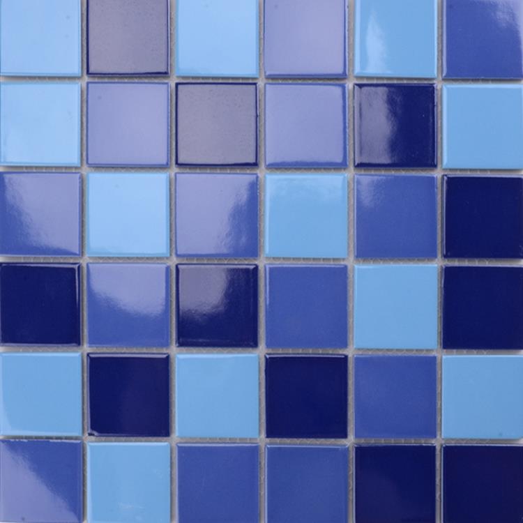 blue ceramic mosaic tile