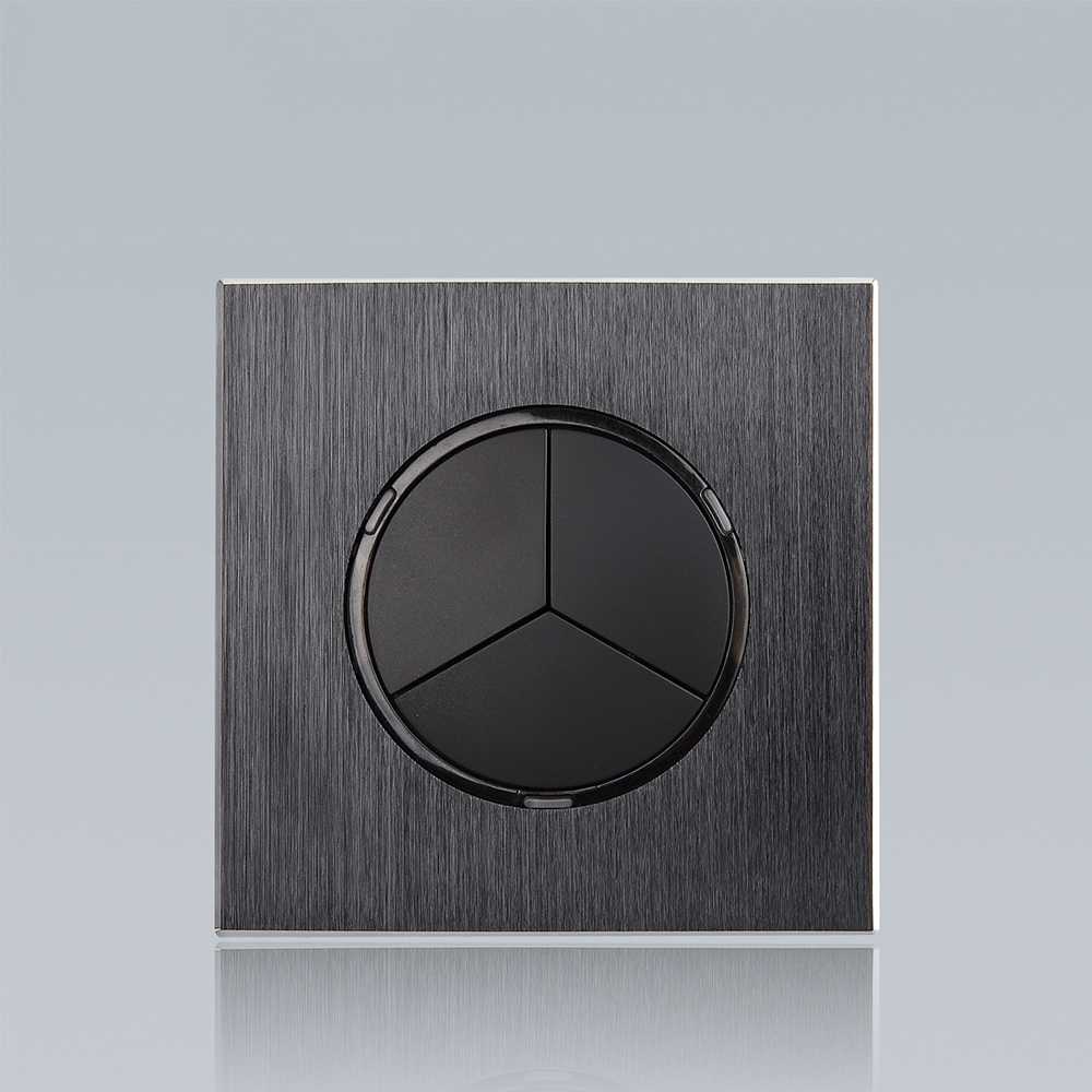 hotel room 3gang 1way Grey wire drawing plates electrica wall light switch