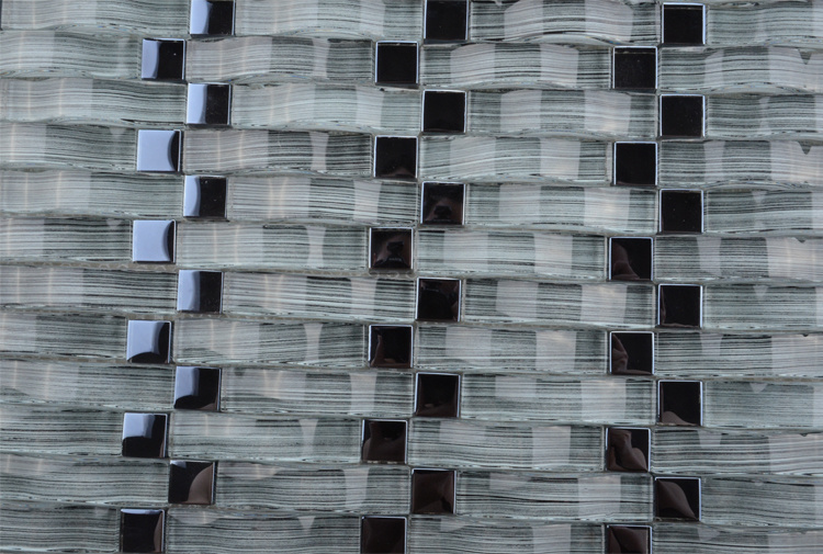 Foshan Manufacturer Hot Sale Arched Color Mixture Glass Mosaic Tile
