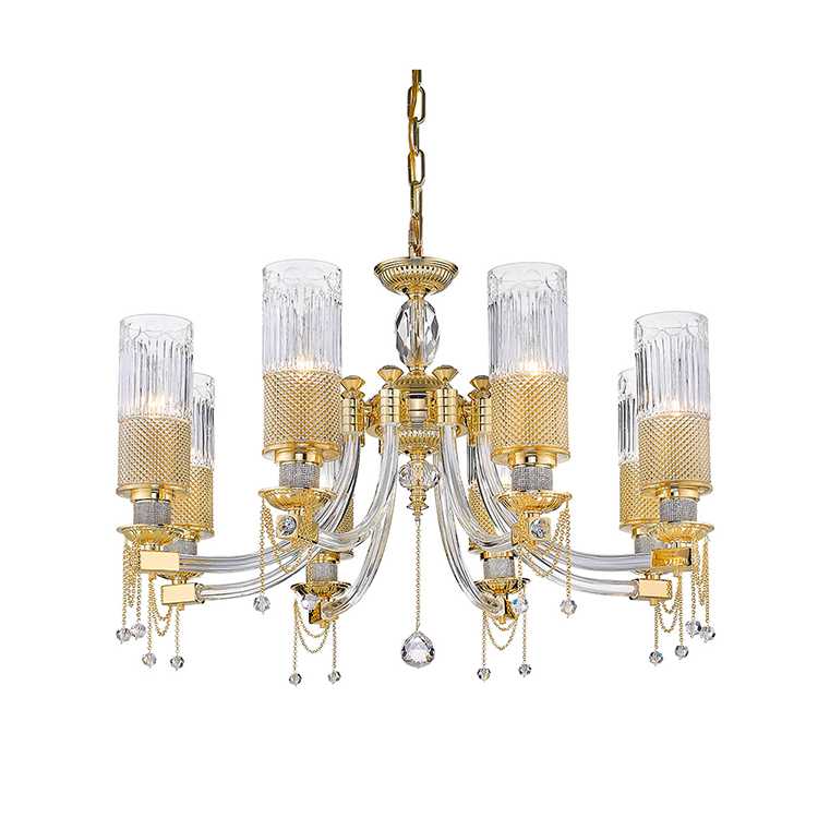 Hanse Luxury Golden Clear Glass LED Chandelier