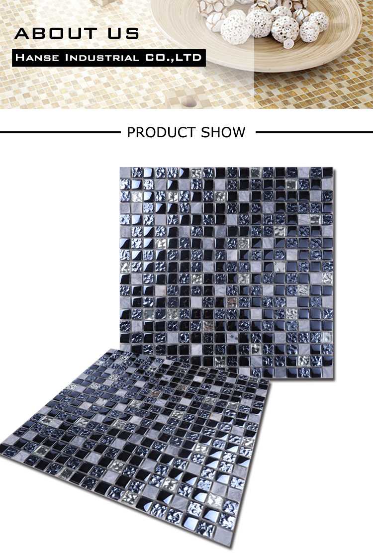 Canada Style Building 1 Inch Glass and Stone Mosaic Tile