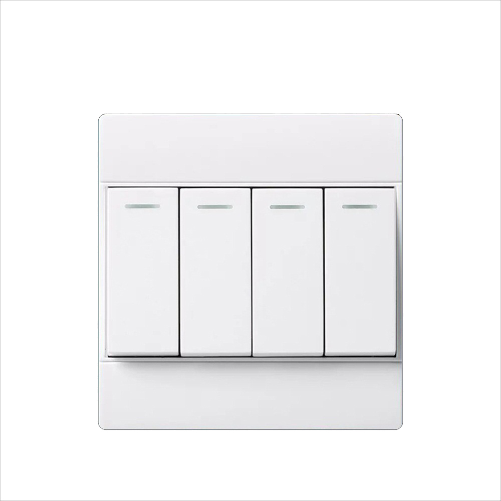 light switch european standard 4 gang 1 way switch