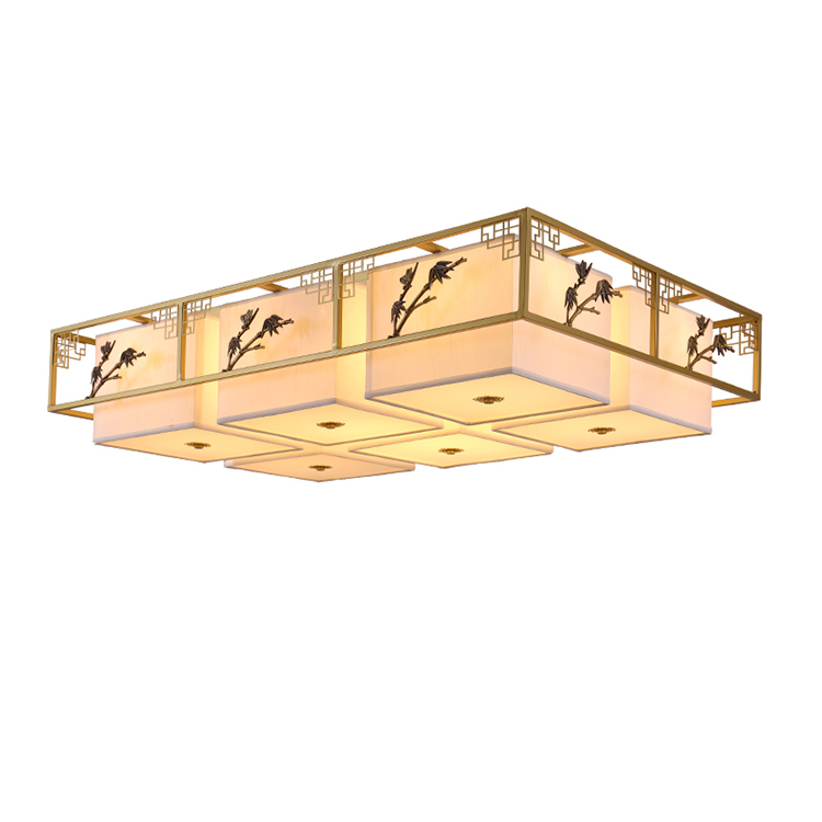 Hanse Embossed and Swallows Six Square Ceiling Light