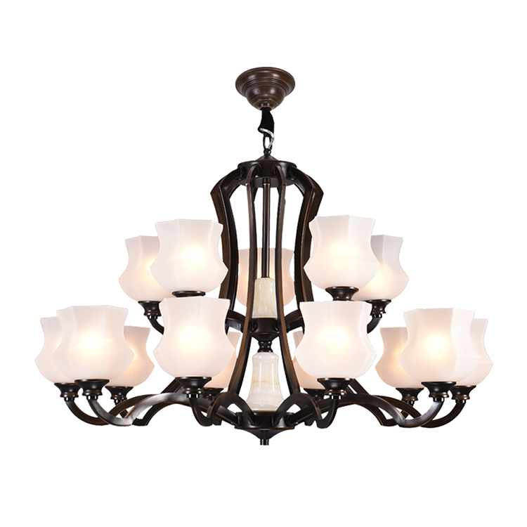 Hanse 10 Head Dimmable Ebony Lotus Chandelier