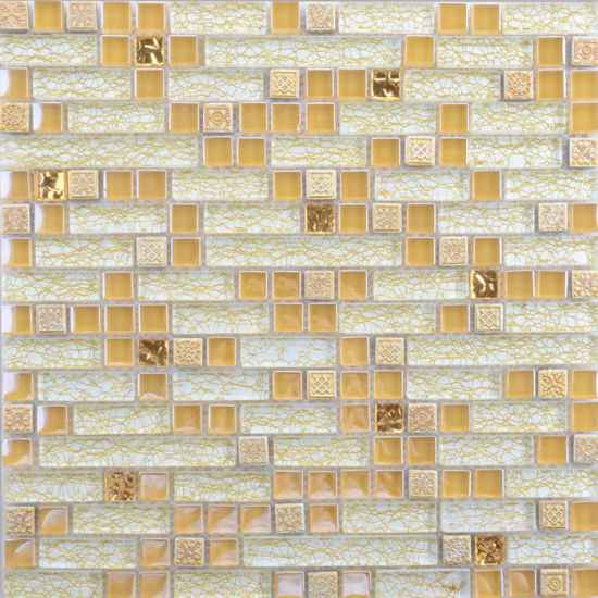 Orange Glazed Glass Mosaic Tile