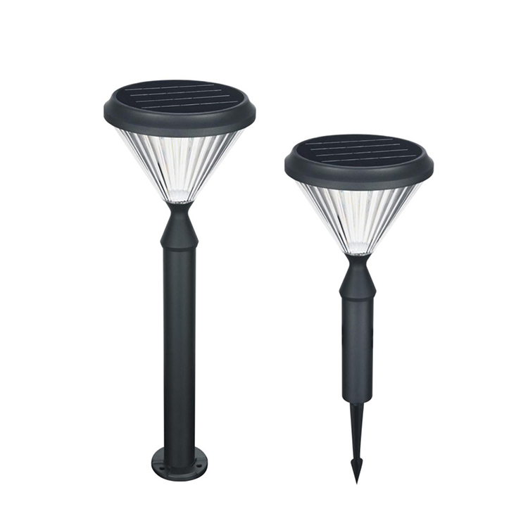 Black modern waterproof solar pathway lights for lawn, patio, yard, walkway, driveway