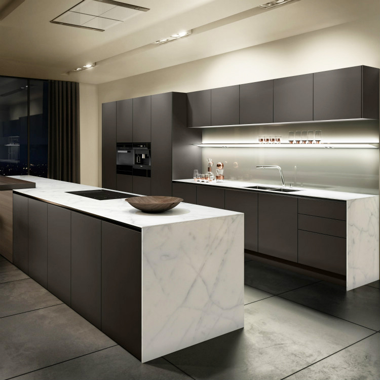 Cheap price kitchencabinet custom made modern grey lacquer paint kitchen cabinet set designs
