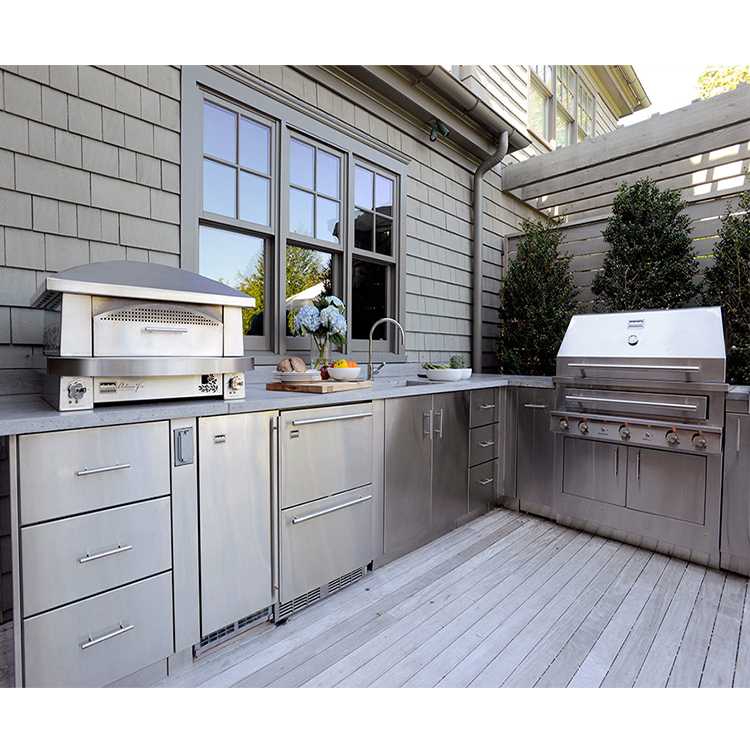 House residential villa 304 stainless steel modular kitchencabinet custom design modern outdoor 304ss kitchen cabinets