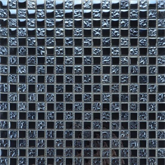 Black Glazed Glass Mosaic Tile