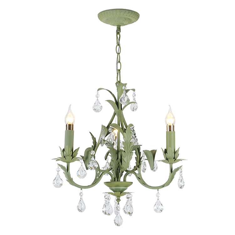 Hanse Avocado Green Iron Chandelier