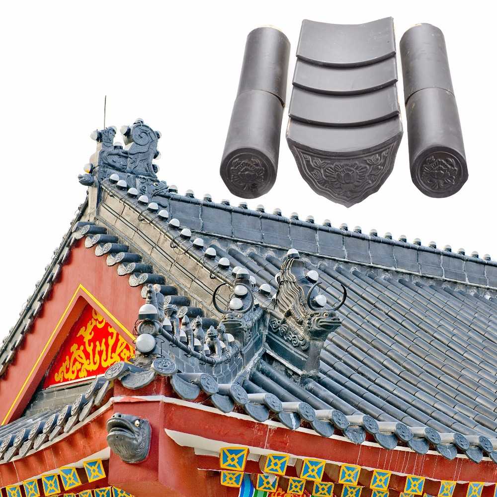 Grey Ml-001 310X310mm Traditional Chinese Roof Tiles Sale/ Camouflage Roofing Tile/ Decorative Roof Ridge Tiles