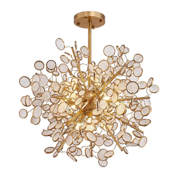 Hanse Crystal Strip Titanium Gold Chandelier