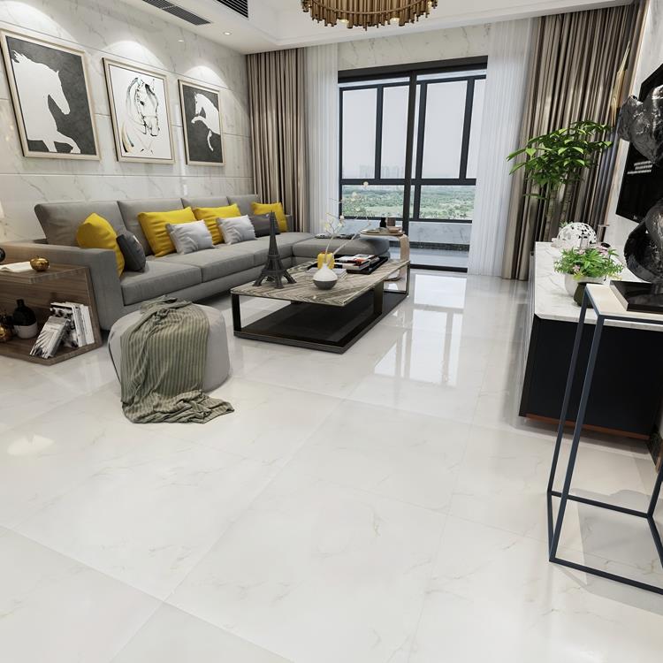 crystal white polished porcelain tile