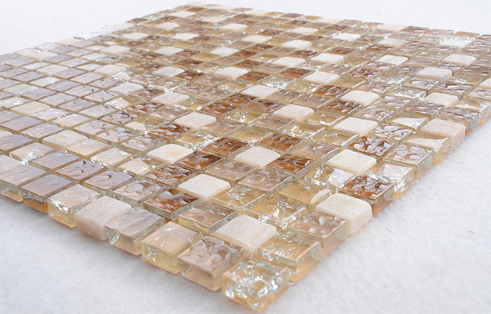Garden Decorations Interlocking Marble Stone Tiles Glass Mix Mosaic